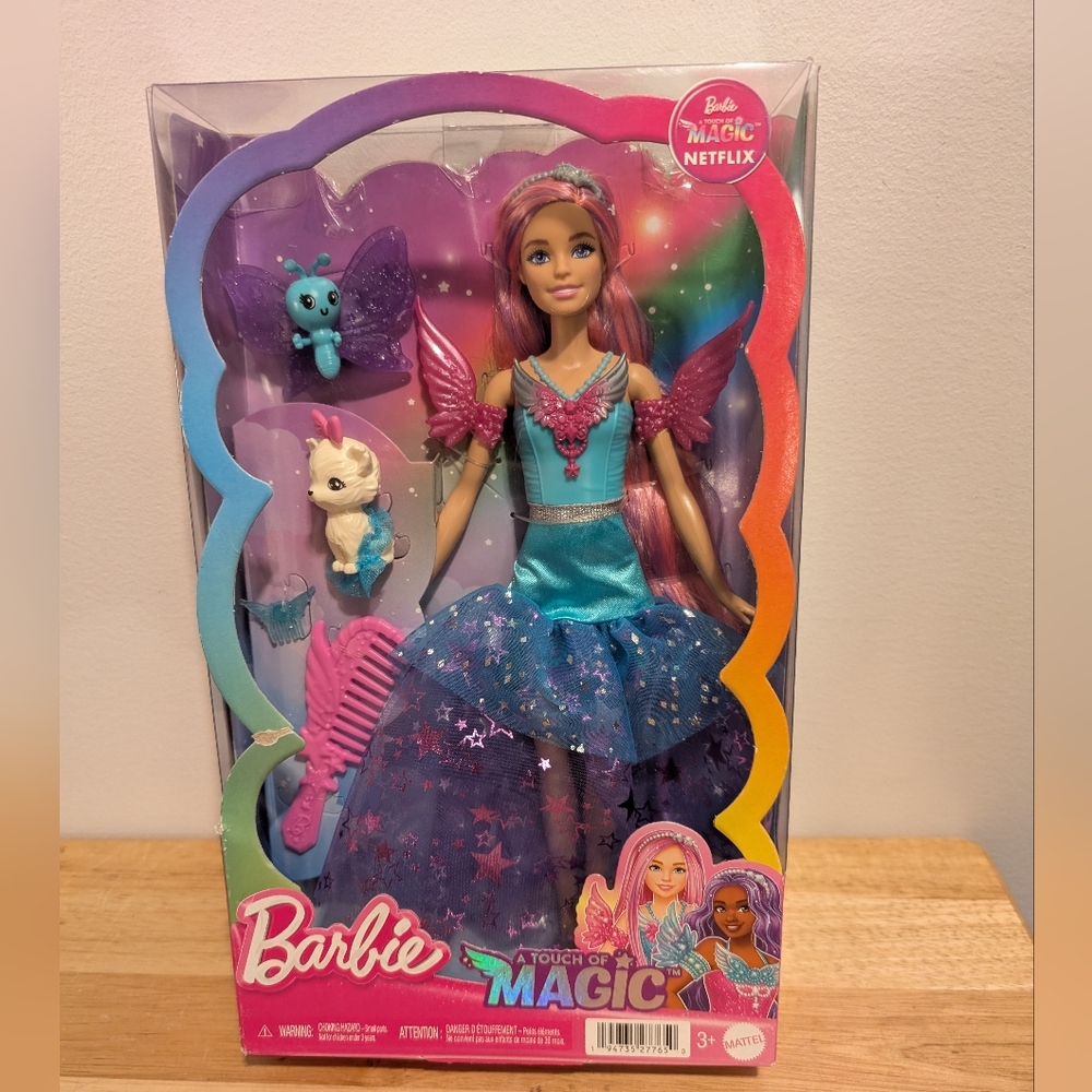 Barbie Touch of Magic Doll with Pink and Blue Outfit Brand New with tag from Mat